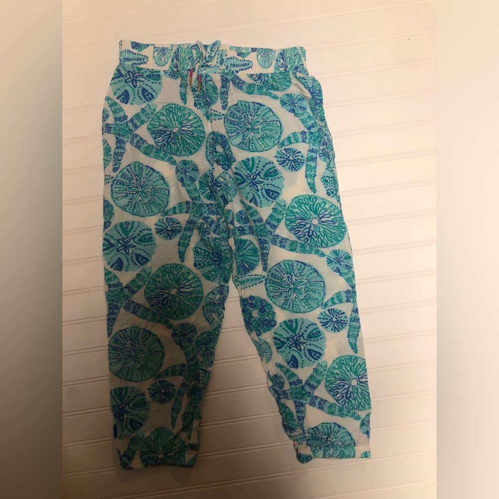 Lily Pulitzer Blue and Green Patterned Joggers